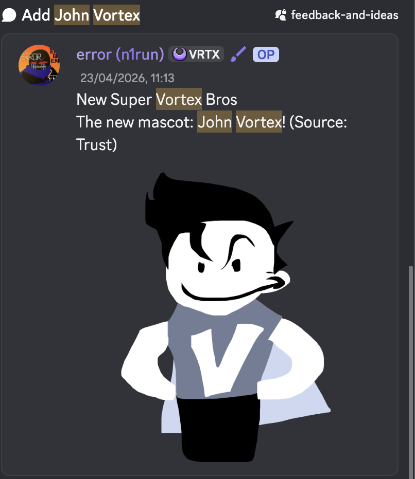 error(n1run)'s suggestion of adding john vortex